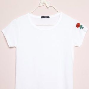 Brandy Melville Mason Rose Embroidery Top